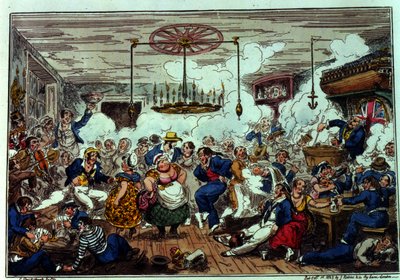 Marinai che festeggiano, pubblicato da James Robins e Co., 1 ottobre 1825 da George Cruikshank